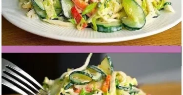 Gurkensalat mit Chinakohl, gesund und kalorienarm für eine schnelle Mahlzeit