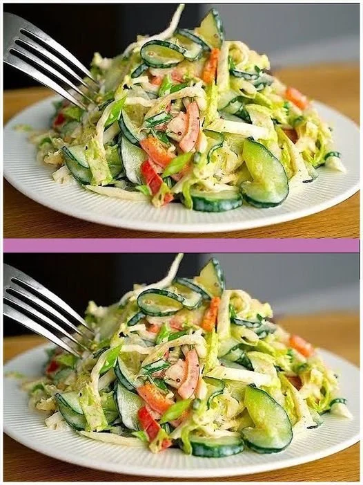 Gurkensalat mit Chinakohl, gesund und kalorienarm für eine schnelle Mahlzeit