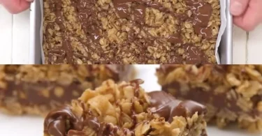 Haferflocken-Schokoladen-Erdnussbutter-Riegel auf einem Teller