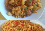 Jugoslawische Paprikapfanne mit bunten Paprika und würzigen Zutaten