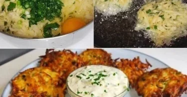 Knusprige Kartoffelpuffer auf einem Teller mit Sauerrahm und Apfelmus