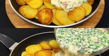 Kartoffelgericht mit Sauerrahm für ein leckeres Abendessen