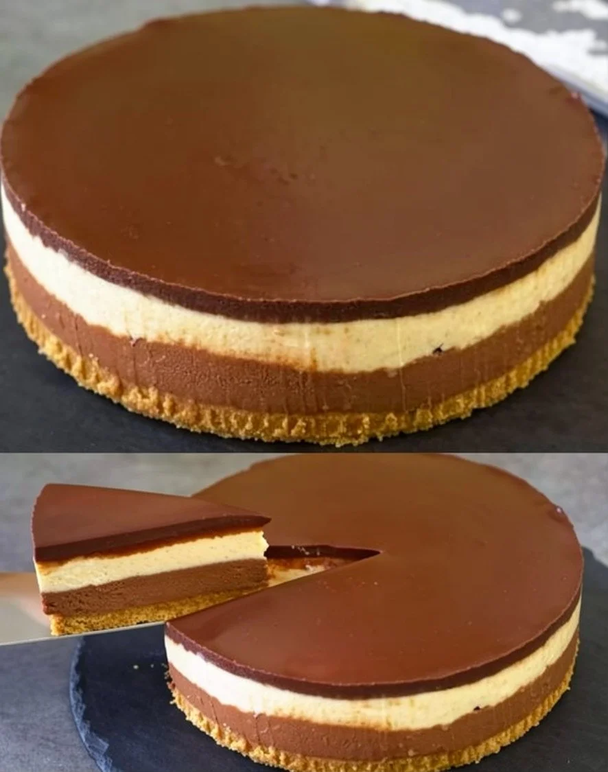 Käsekuchen mit Schokoladenglasur