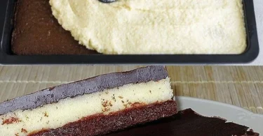 Köstlicher Kokos-Schokoladenkuchen mit saftigem Teig und Kokosflocken