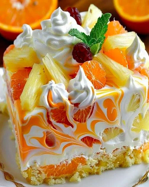 Fanta-Kuchen mit Mandarinen und Ananas