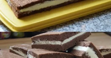 Milchschnitten mit fluffigem Biskuit und cremiger Füllung