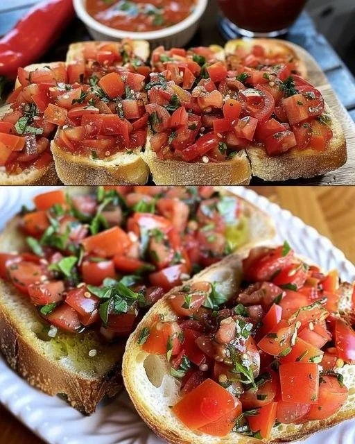 10 Minuten Bruschetta mit Tomaten und Knoblauch