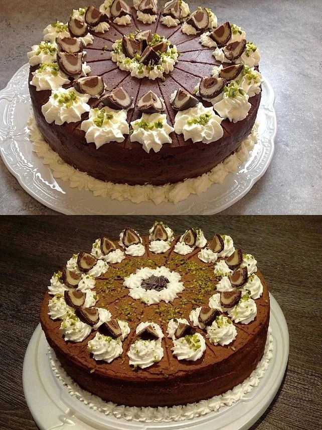 Köstlicher Mozartkuchen mit Schokolade und Marzipan, perfekt zum Genießen