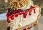 No-Bake Nut Cheesecake in einer schönen Torte, ideal für Dessertliebhaber