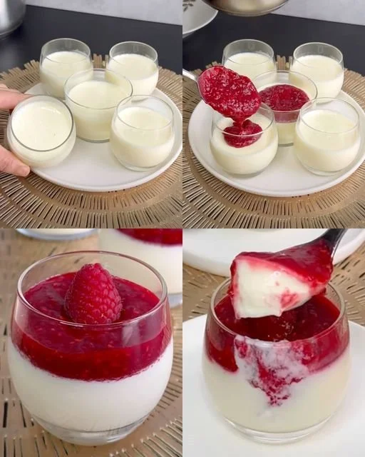 Panna Cotta Dessert mit Himbereen