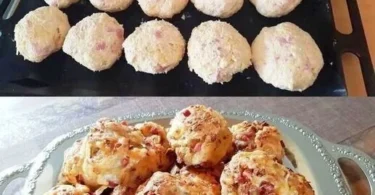 Leckere Pizza Bällchen frisch aus dem Ofen serviert.