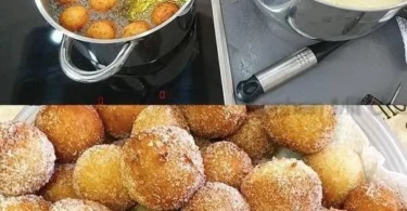 Leckere Quarkbällchen frisch gebacken auf einem Teller