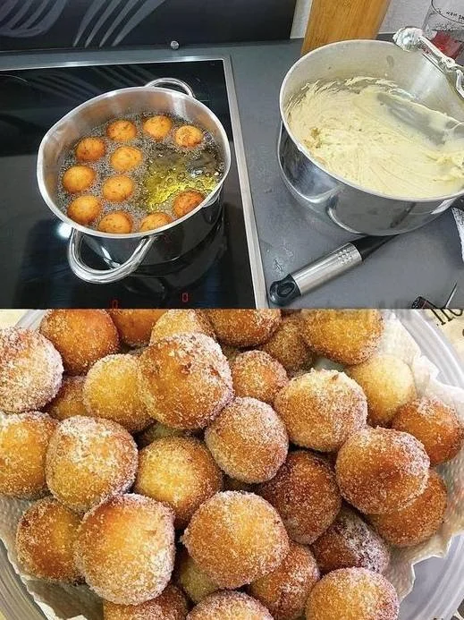 Leckere Quarkbällchen frisch gebacken auf einem Teller