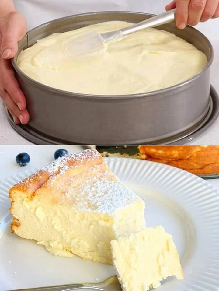 Köstlicher Quarkkuchen mit frischen Früchten und Sahne, serviert auf einem Teller.