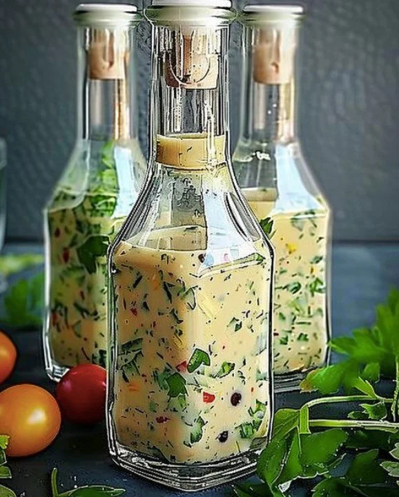 Hausgemachte Salatsoße auf Vorrat für gesunde Salate
