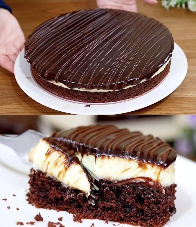 Schokokuchen mit Vanillepudding - ein schokoladiger Genuss