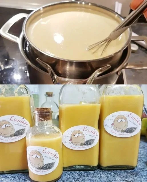 Sensationeller Eierlikör in einem Glas, perfekt für Feiern und Genuss.