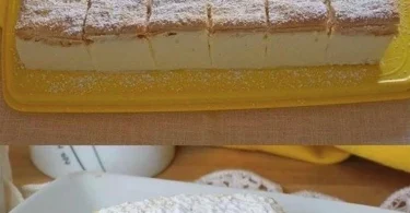 Leckere Zitronen-Mascarpone-Scheiben auf einem Teller