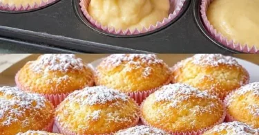 Leckere Apfel Quark Muffins auf einem Teller