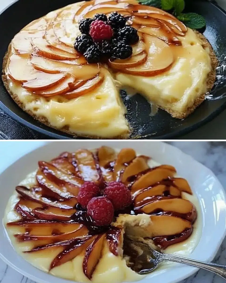 Leckere selbstgemachte Apfelpfannkuchen mit Äpfeln und Zimt