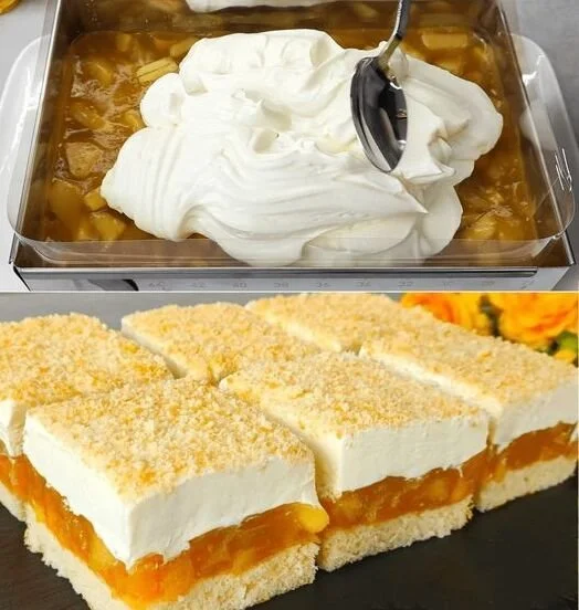 Apfelpudding-Scheiben, die süß und verführerisch sind.