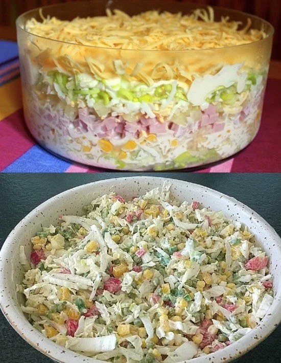 Bunte Cabbage Salad mit frisch geschnippelten Zutaten