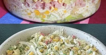 Frischer Chinakohlsalat mit Gemüse und Dressing auf einem Teller