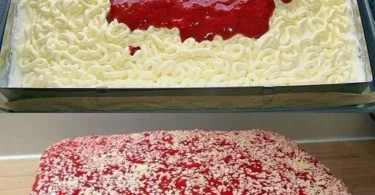 Delikater Erdbeer-Schichtkuchen mit frischen Erdbeeren und cremiger Schichtfüllung