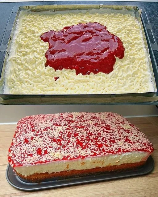 Delikater Erdbeer-Schichtkuchen mit frischen Erdbeeren und cremiger Schichtfüllung
