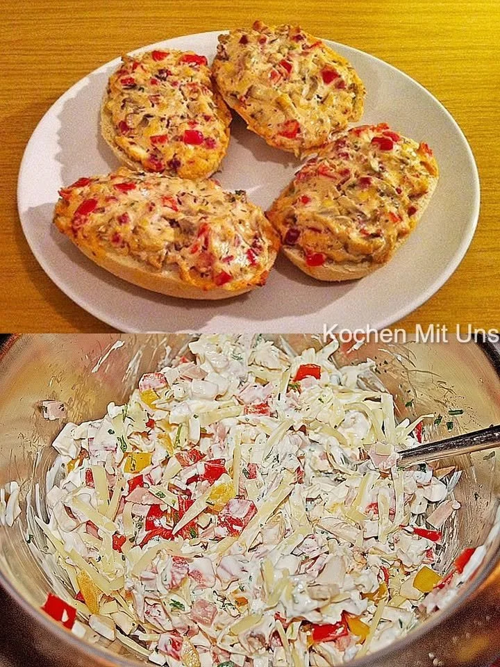 Leckere Fernseh Brötchen als Snack für Filmabende und Feiern.
