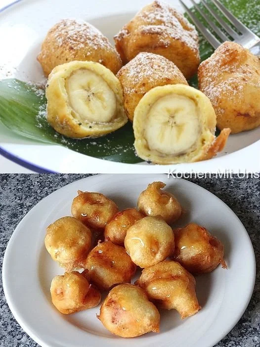 Gebratene Bananen nach chinesischer Art, knusprig und süß.