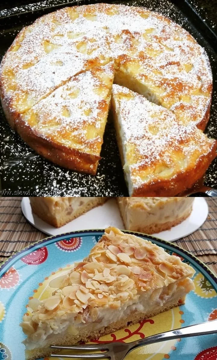 Gefüllter Pudding Apfelkuchen mit saftigen Äpfeln und cremiger Füllung