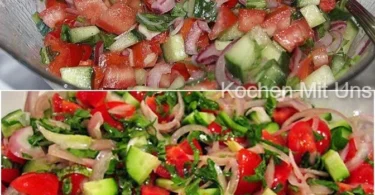 Ein bunter Gemischter Salat mit verschiedenen frischen Zutaten