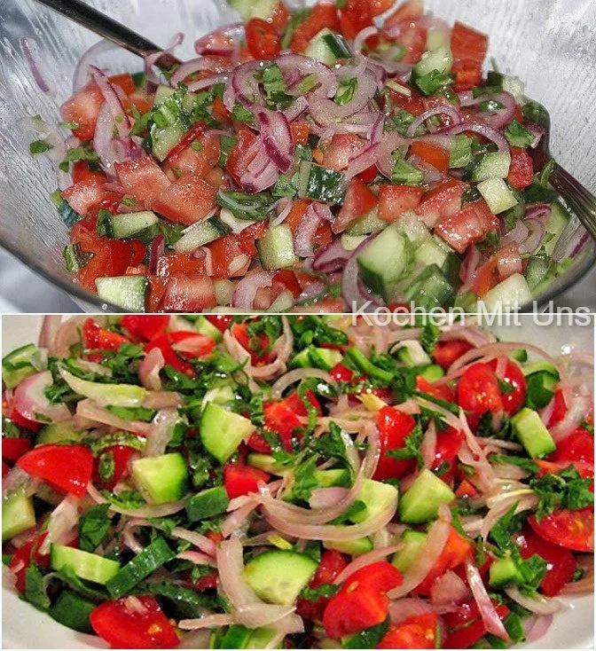 Ein bunter Gemischter Salat mit verschiedenen frischen Zutaten