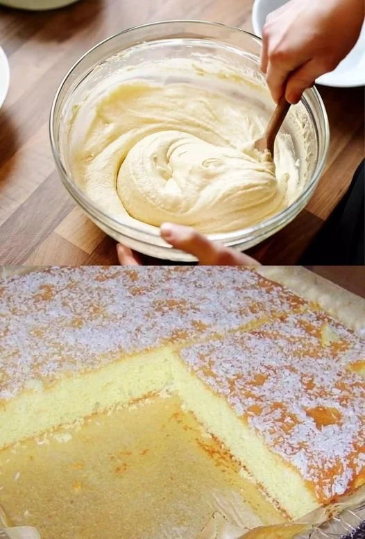 Griechischer Joghurtkuchen ohne Mehl auf einem Teller serviert.