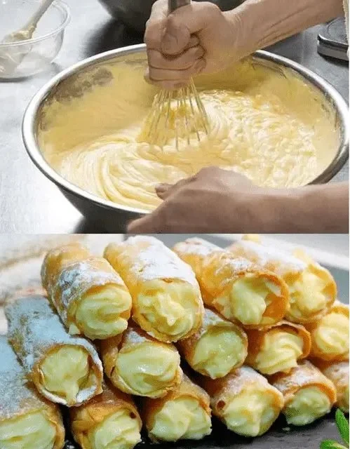 Italienisches Gebäck mit Vanillecreme als süße Versuchung