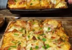 Leckeres Kartoffelauflauf Gericht frisch aus dem Ofen