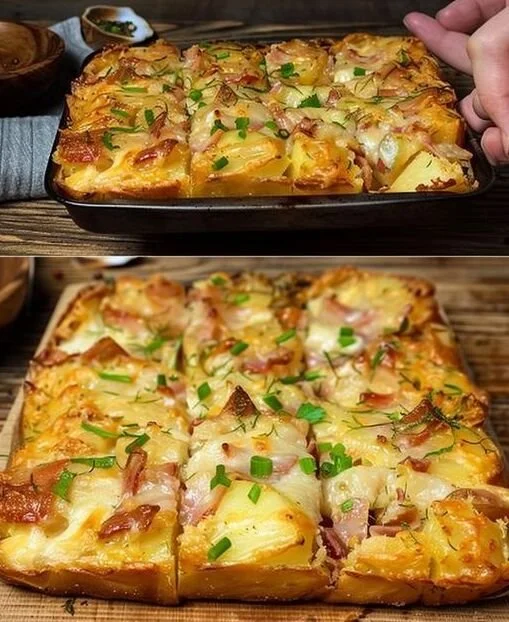 Leckeres Kartoffelauflauf Gericht frisch aus dem Ofen
