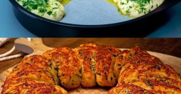 Frisch gebackene Käse-Garlic-Brötchen mit goldbrauner Kruste und schmelzendem Käse.