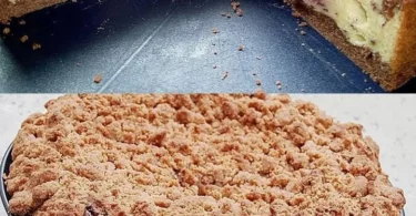 Kirschtorte mit Streusel auf einem eleganten Teller serviert