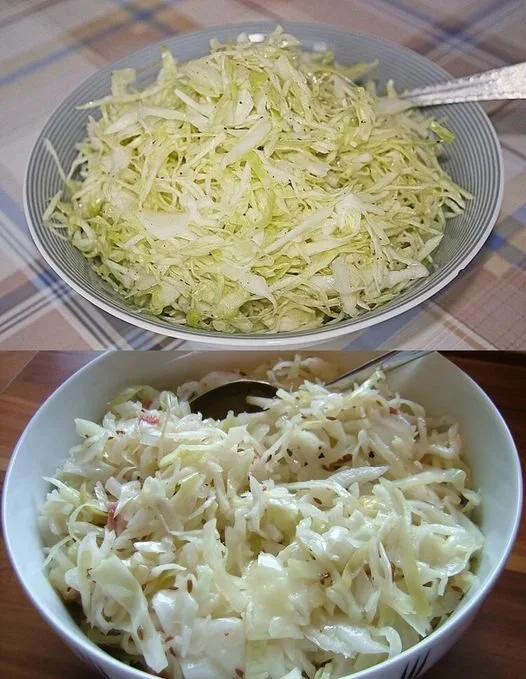 Frischer Kohlsalat mit buntem Gemüse in einer Schüssel