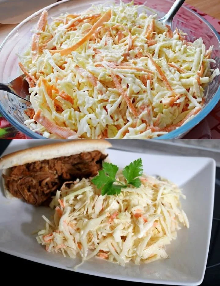 Schüssel mit frischem Krautsalat, perfekt für gesunde Mahlzeiten.