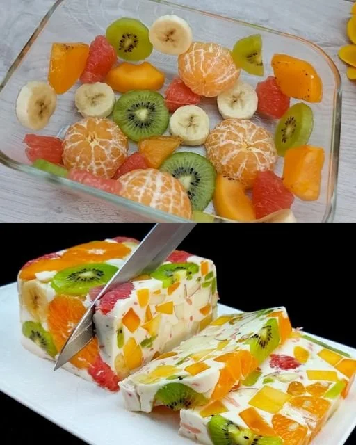 Milch- und Obstdessert ohne Gelatine, frisch und lecker serviert.