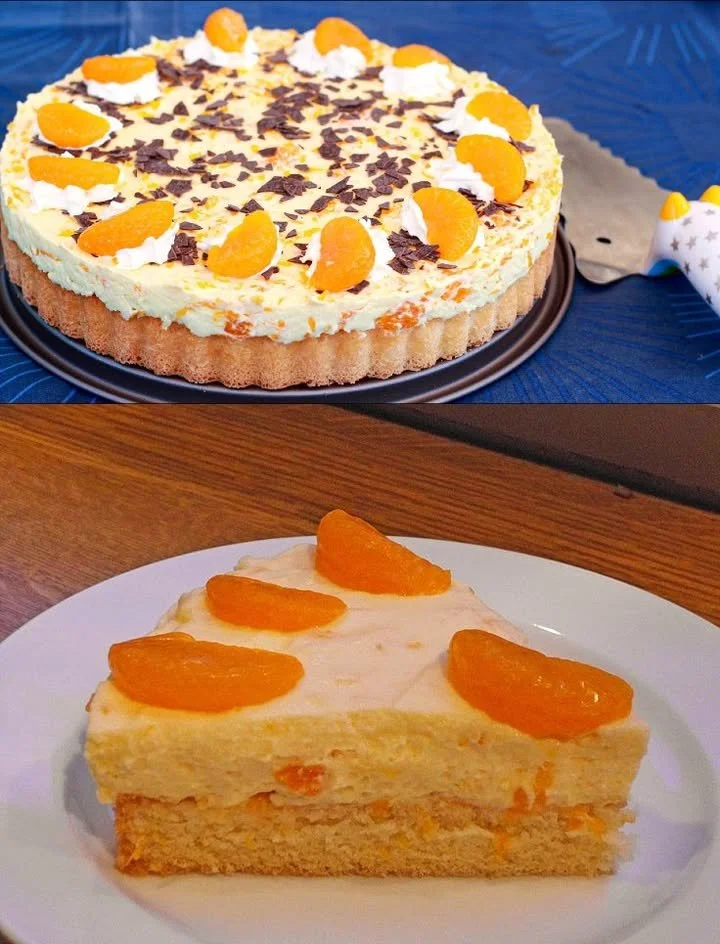 Paradise Mandarin Cake mit frischen Mandarinen, perfekt für jeden Anlass.
