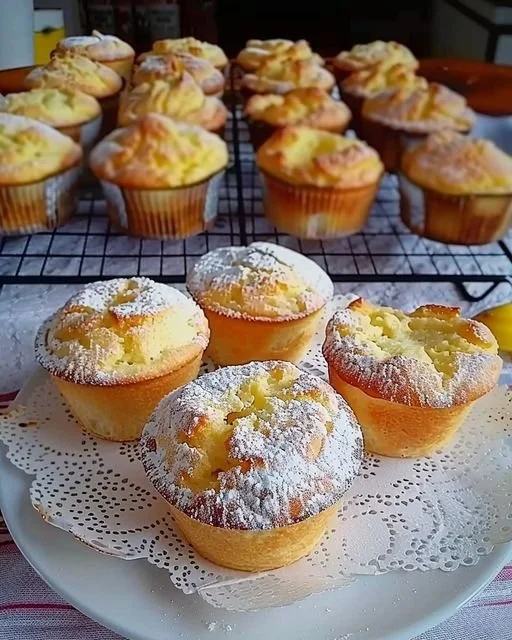 Leckere Pudding Muffins frisch gebacken auf einem Teller