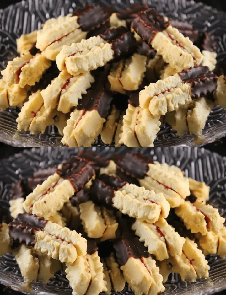 Leckeres Pudding Spritzgebäck auf einem Teller, ideal für festliche Anlässe.
