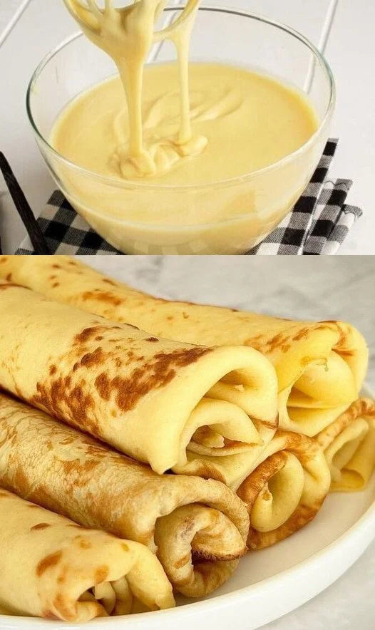 Leckere Quark-Pfannkuchen mit frischen Früchten serviert