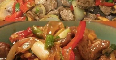 Rindfleisch mit frischem Gemüse in einem appetitlichen Gericht