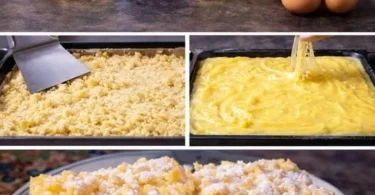 Streuselkuchen vom Blech mit knusprigen Streuseln und saftigem Teig