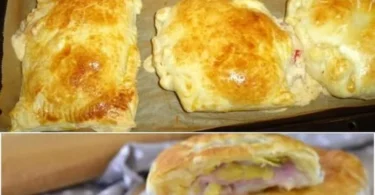 Taschen gefüllt mit Schinken und Käse, köstlicher Snack für jede Gelegenheit